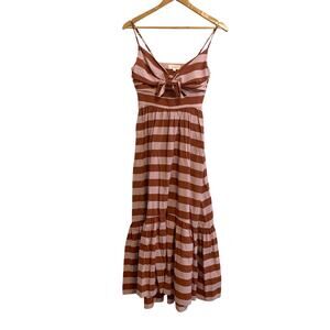 A.L.C. Laurel Striped Rust Midi Dress